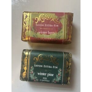 Mistral French Soap Lot 2 Savon Extra Fin Winter Pine Berry Decorative Bars